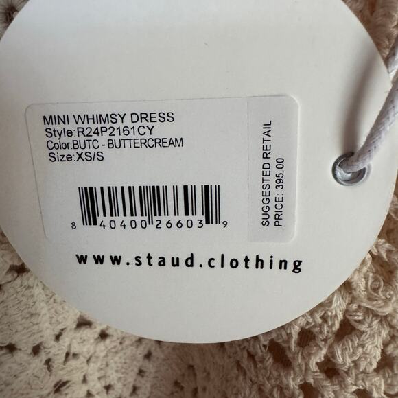 STAUD Dress Mini Whimsy Crochet Timeless Cottagecore Boho Romantic XS/S NWT - Picture 8 of 13